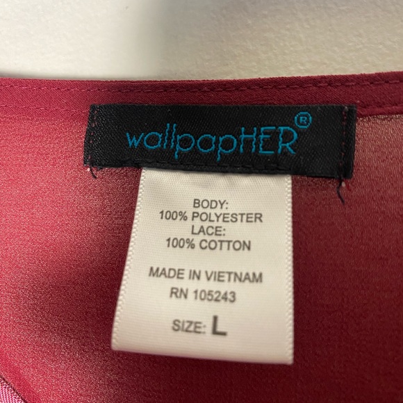 Cardigan Cover Up Large Burgundy - Picture 11 of 14